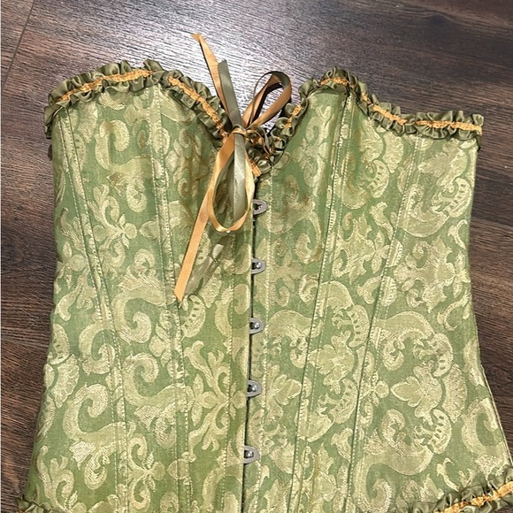 Lace Up Corset Top with ribbing - Picture 2 of 5